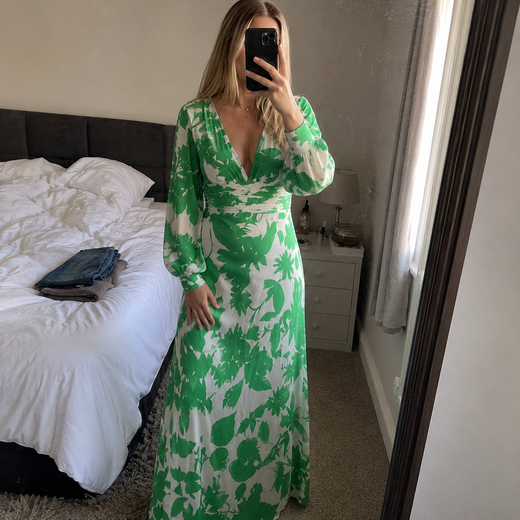Customer wearing FELICIA Elegant Empire Maxi