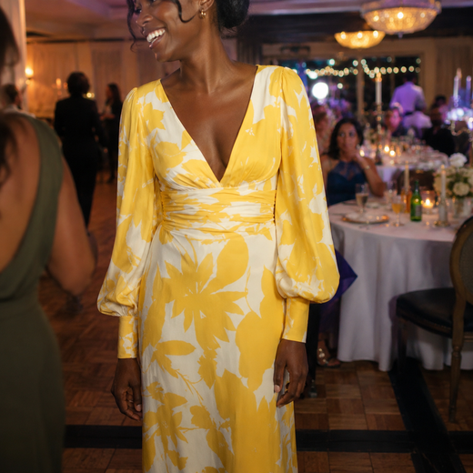 Customer wearing FELICIA Elegant Empire Maxi
