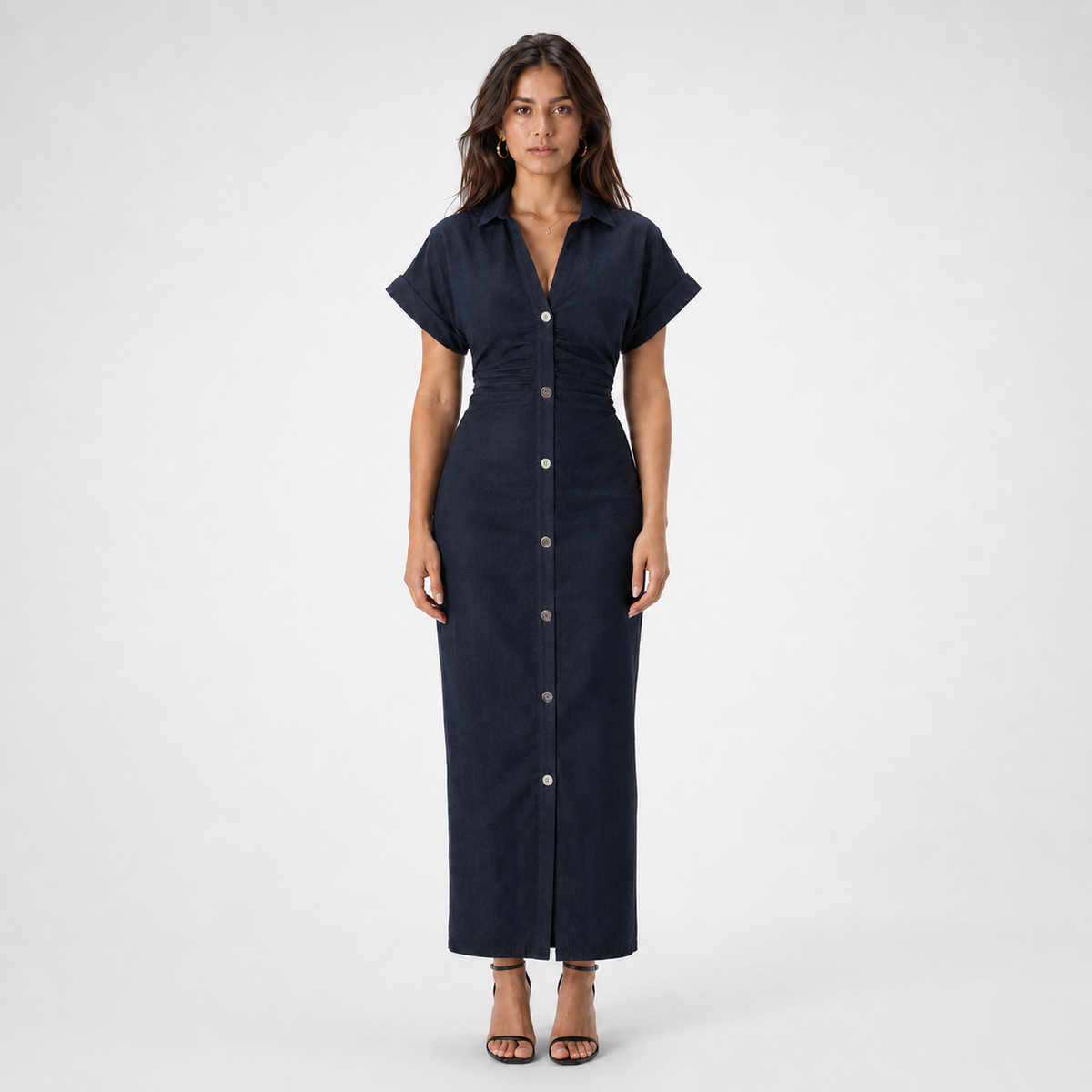 NOCTELLE Fluid V-Neck Maxi Dress