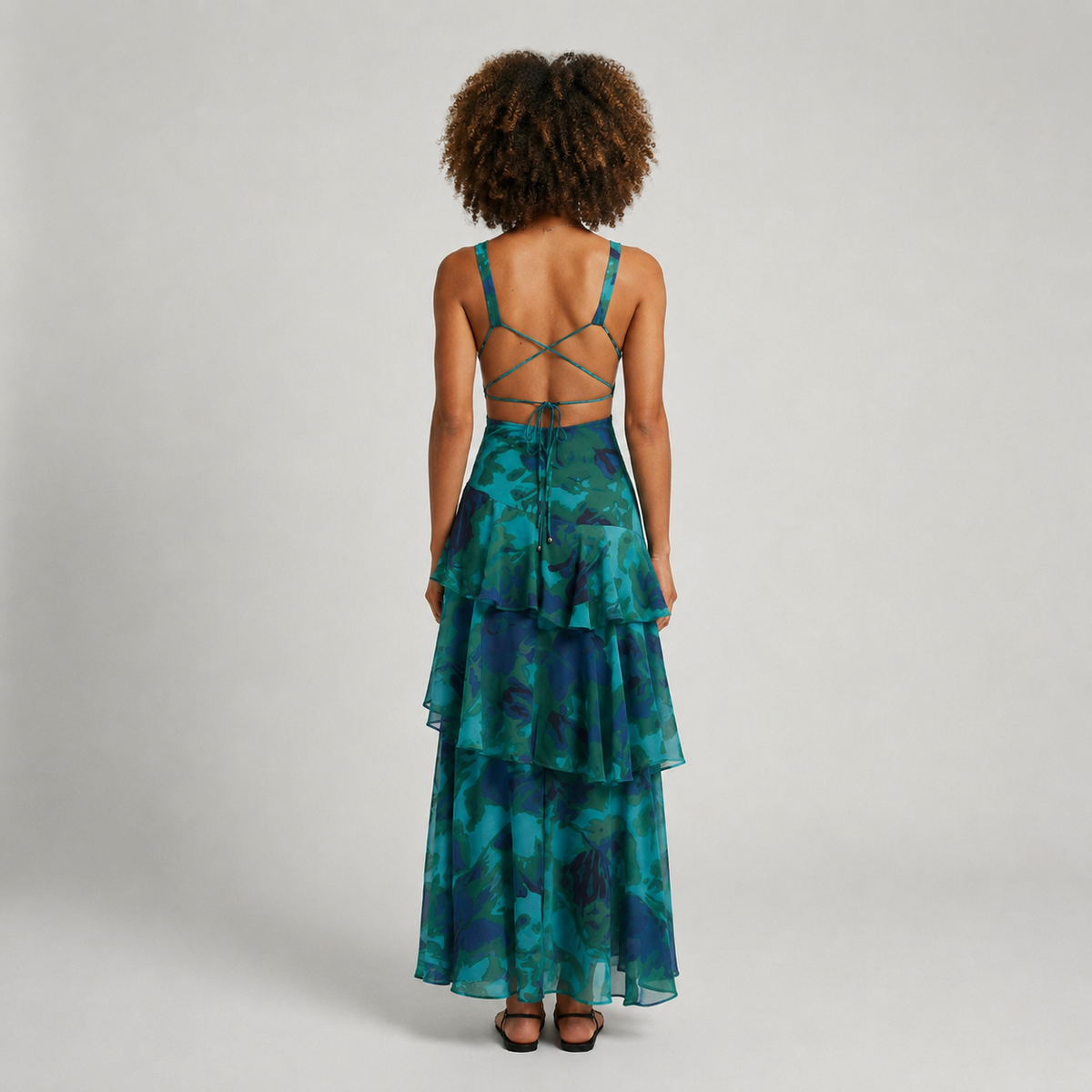 EILEEN V-Neck Plissé Maxi