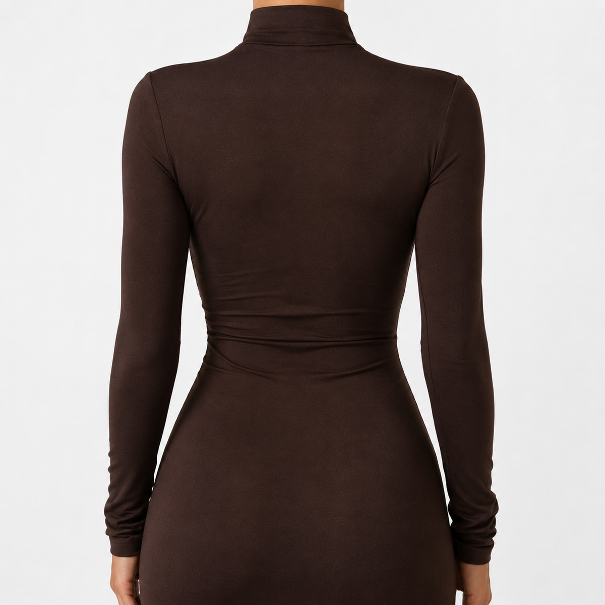 DAMARIS Split Turtleneck Maxi Dress