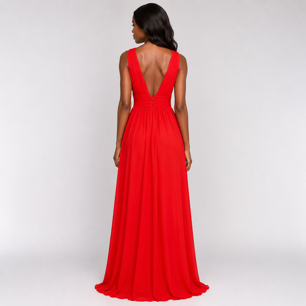 DANIKA Backless V-Neck Maxi Dress