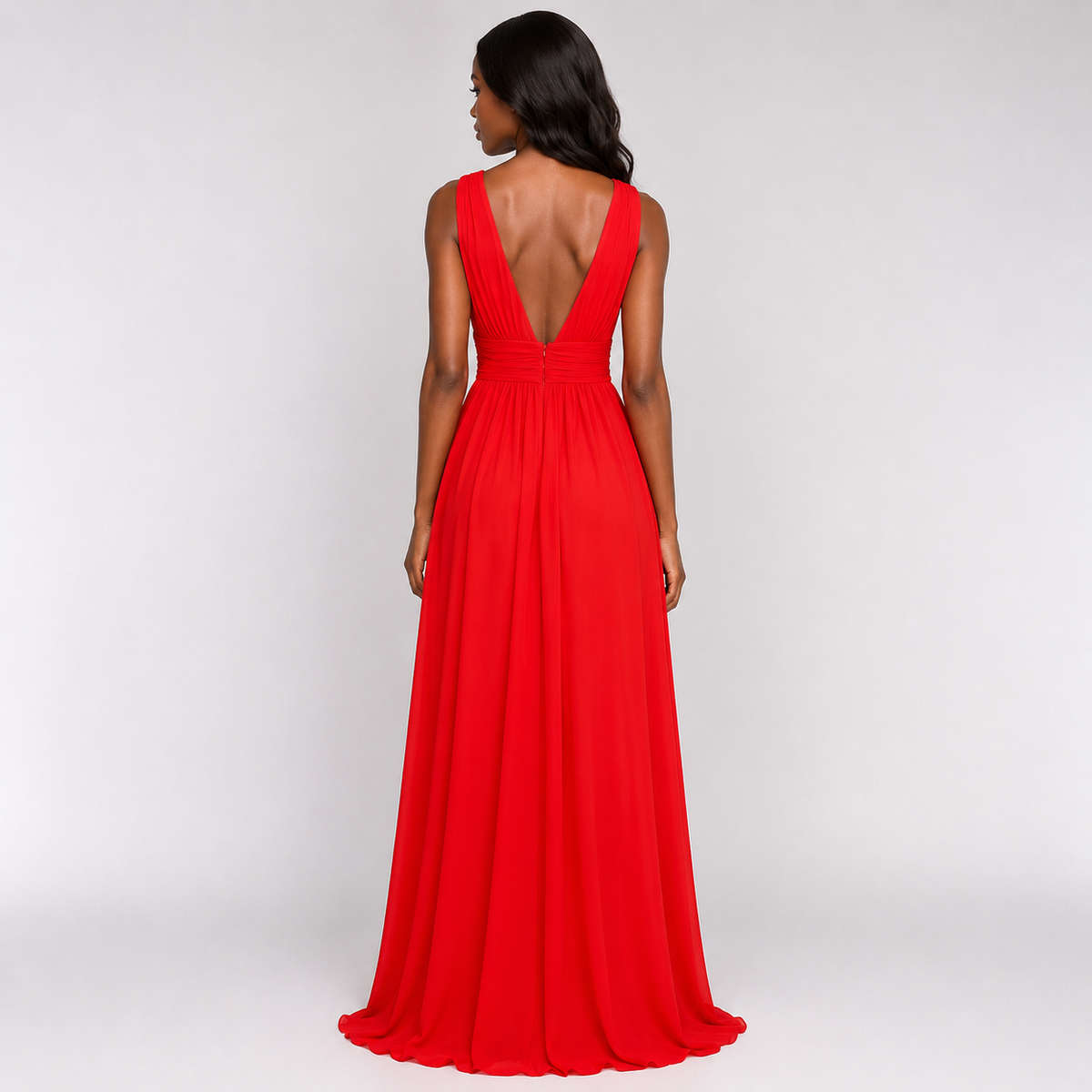 DANIKA Backless V-Neck Maxi Dress