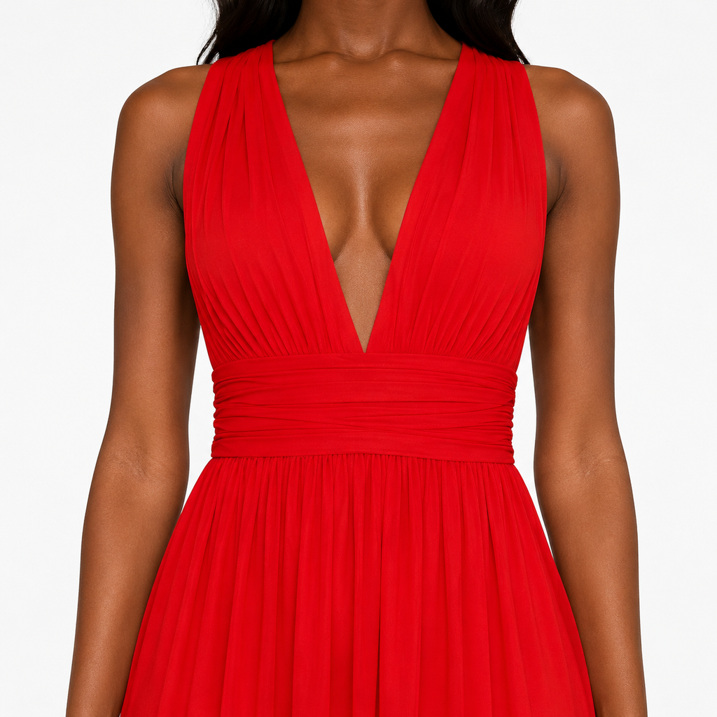 DANIKA Backless V-Neck Maxi Dress