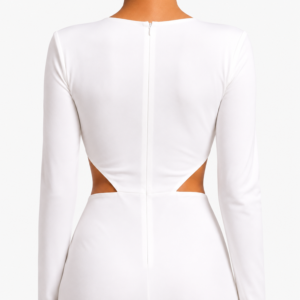 DELPHINE V-Neck Long Sleeve Maxi Dress