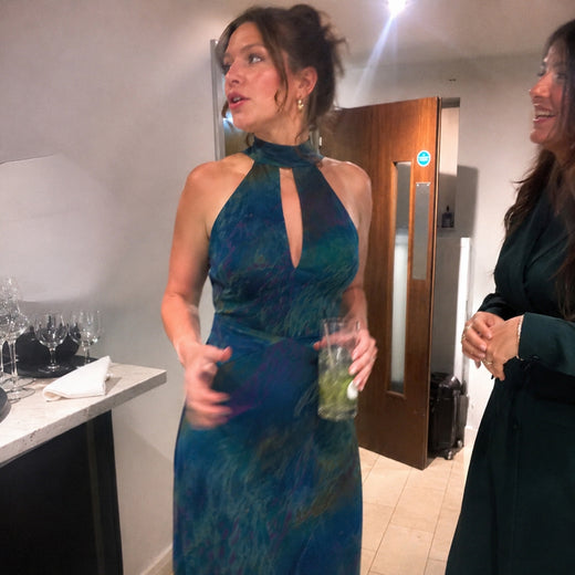 Customer wearing DIVINA Backless Smooth Maxi Dress
