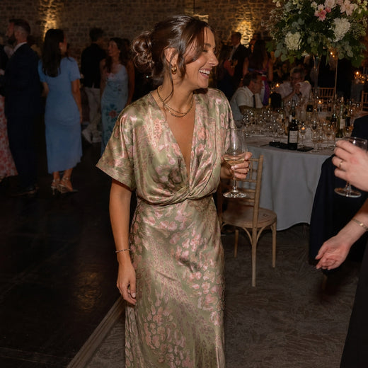 Customer wearing DOMENICA Printed A-Line Dress