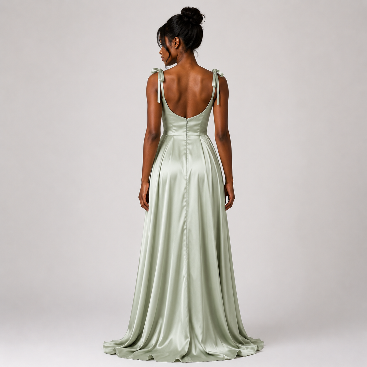 ELARA Cowl Neck Satin Maxi Dress