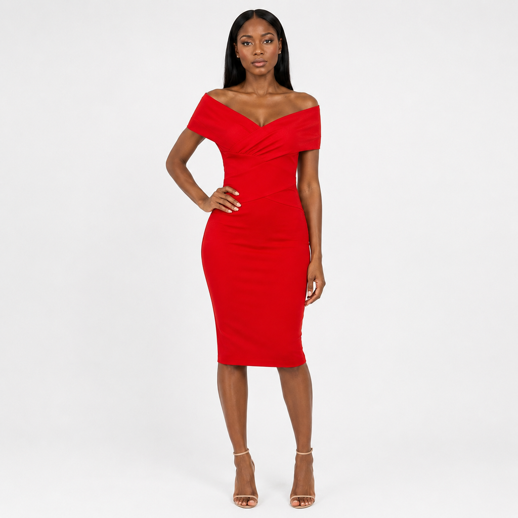 ELARA Off-Shoulder Bandage Mini Dress