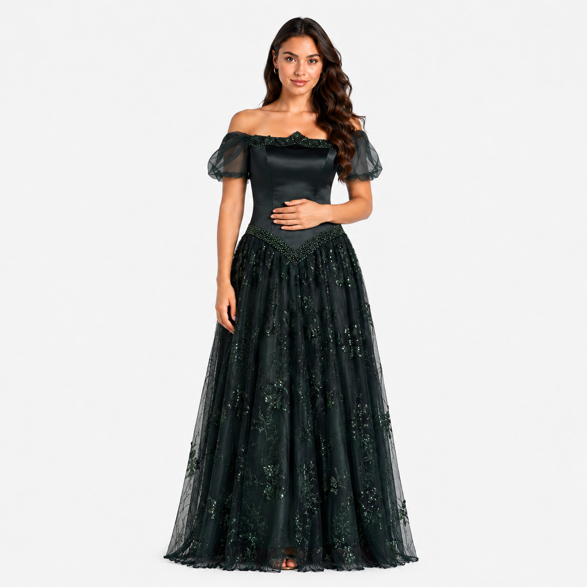 ELARA Sequin Occasion Maxi Dress