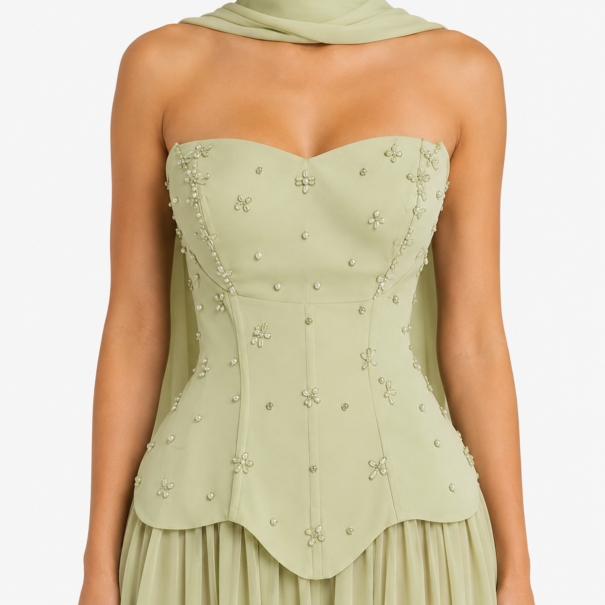 ELARA Strapless A-Line Maxi Dress