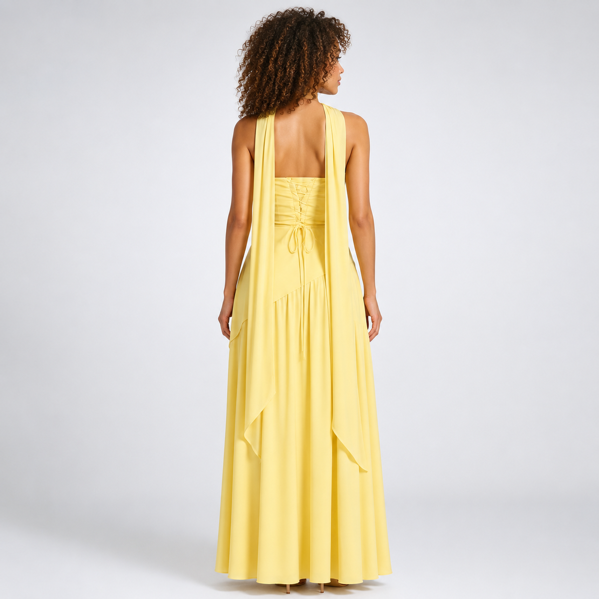ELARA Strapless Draped Maxi Dress