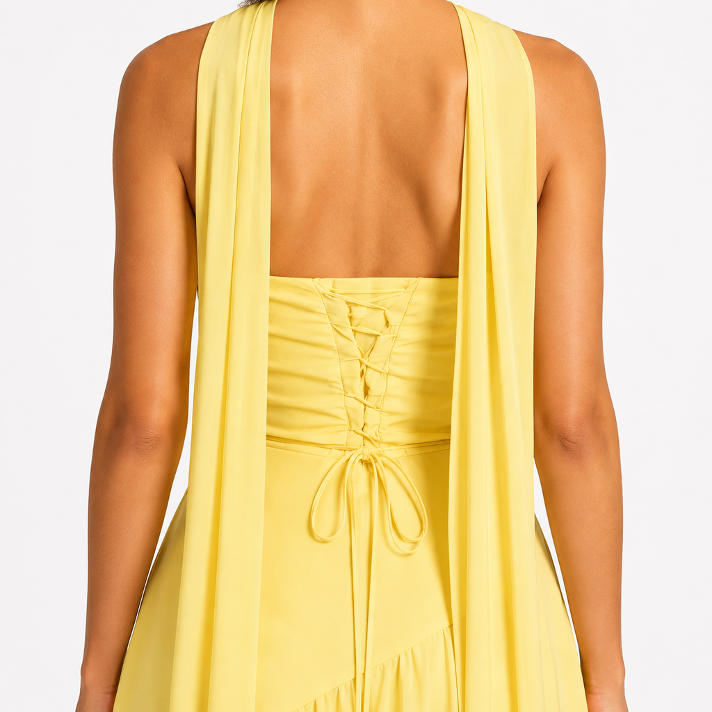ELARA Strapless Draped Maxi Dress