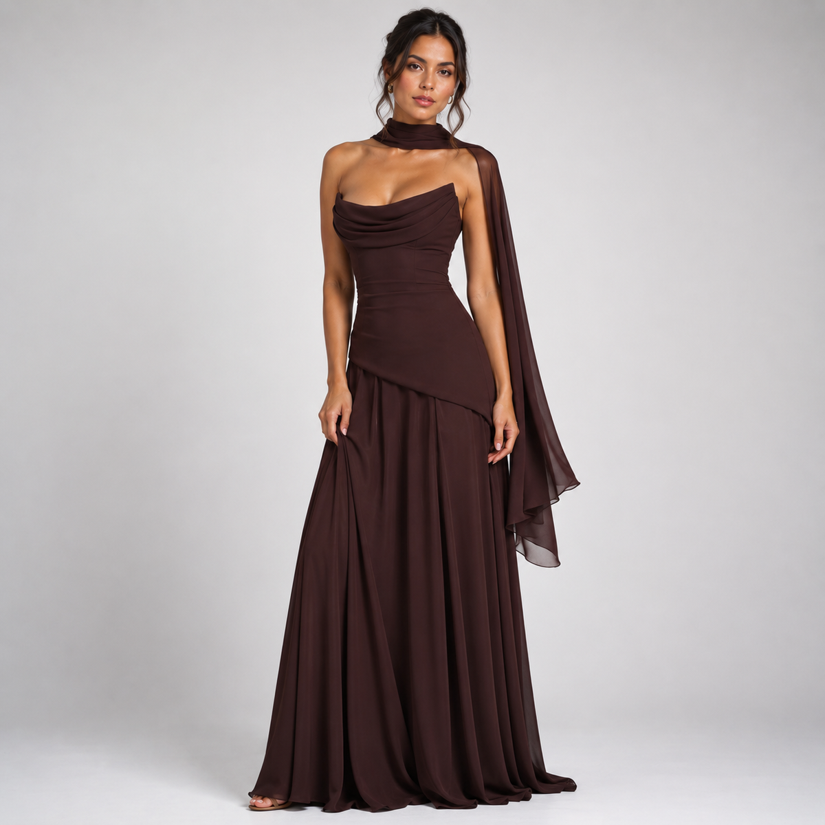 ELISA Off-Shoulder Satin Mermaid Dress