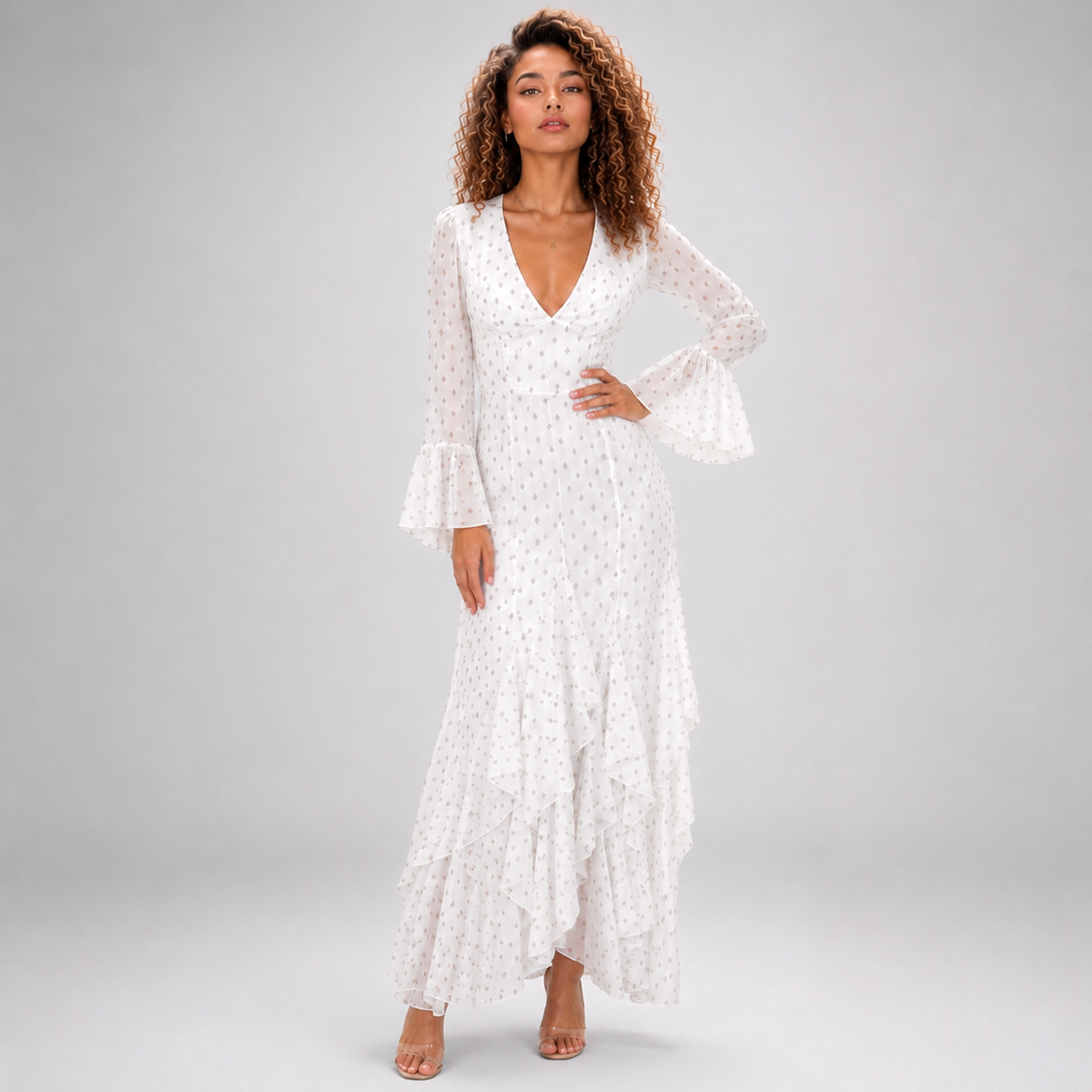ELISENDA V-Neck Maxi Dress