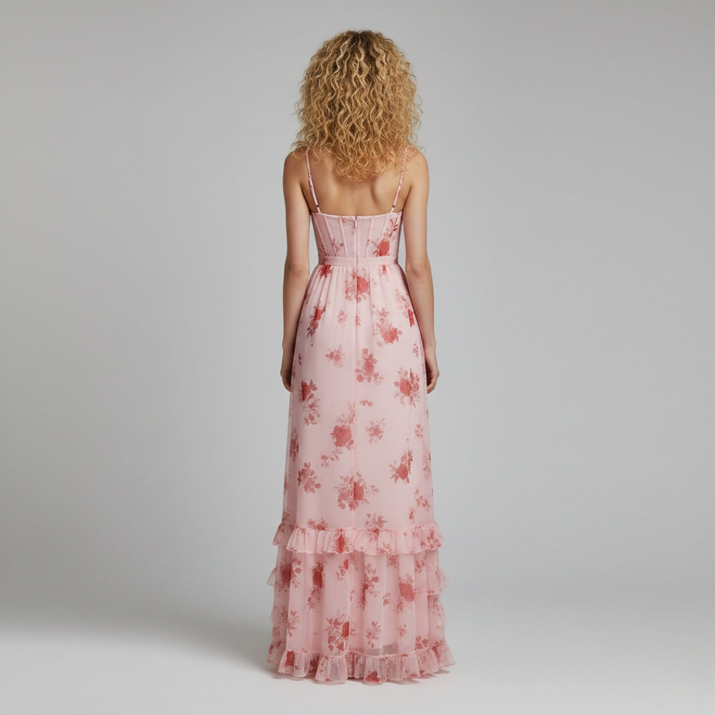 ELISE V Neck Long Sleeve Maxi Dress