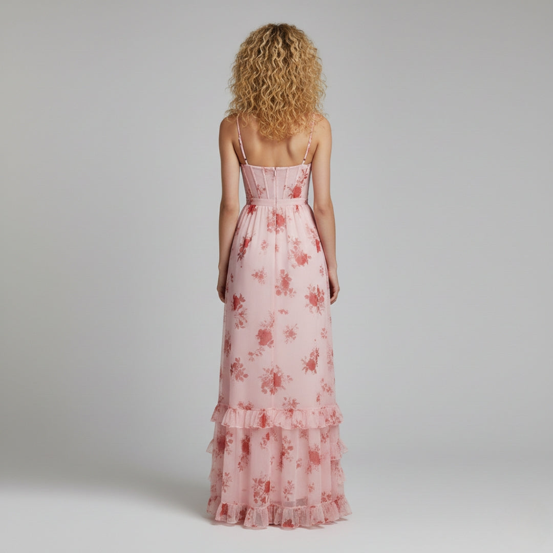 ELISE V Neck Long Sleeve Maxi Dress