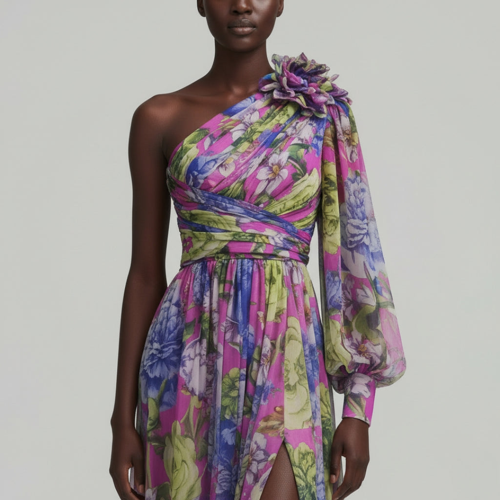 ELODIE V Neck Knitted Ankle Dress