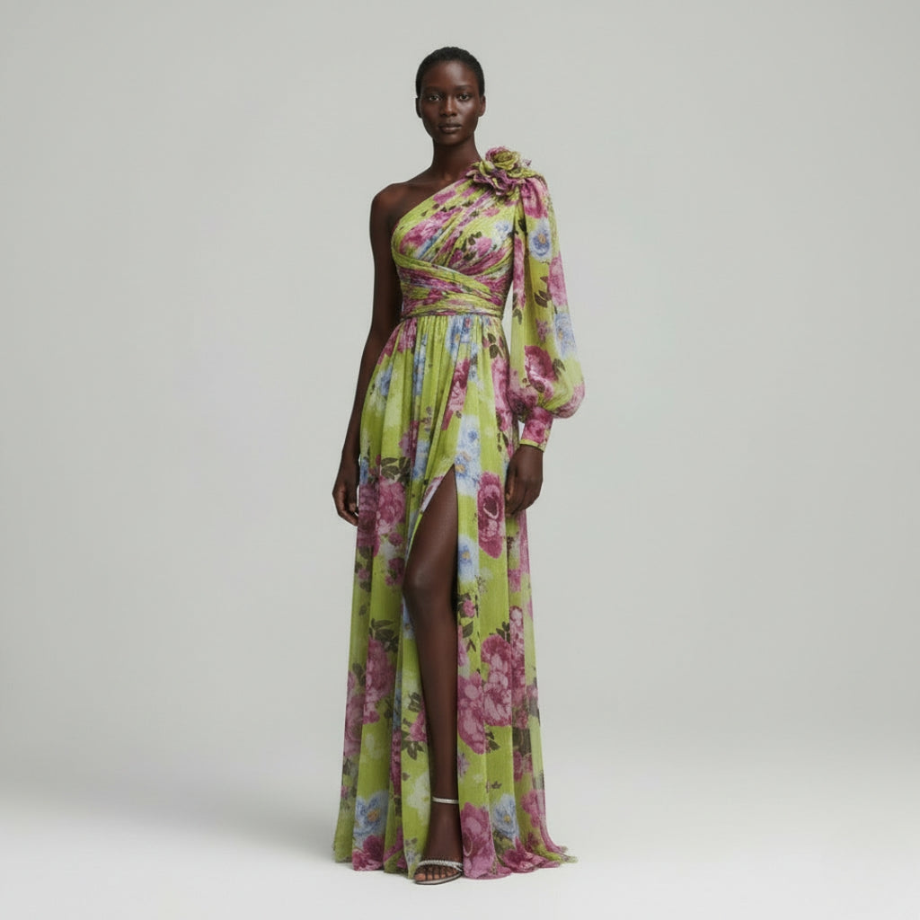 ELODIE V Neck Knitted Ankle Dress