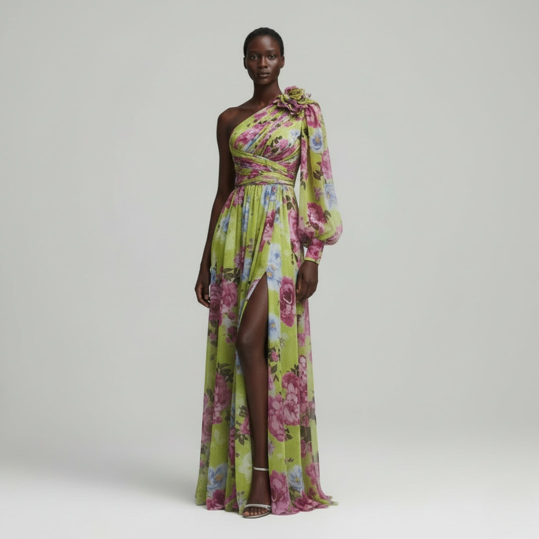 ELODIE V Neck Knitted Ankle Dress