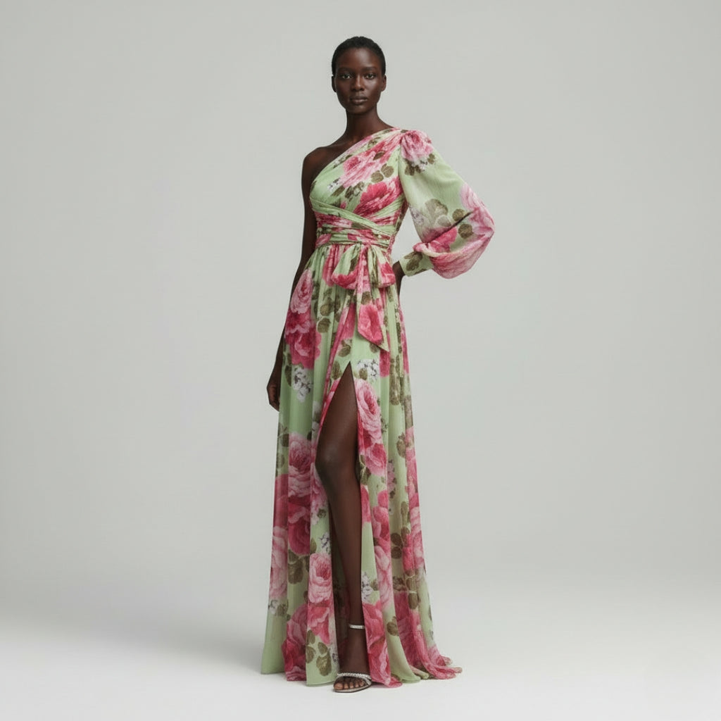 ELODIE V Neck Knitted Ankle Dress