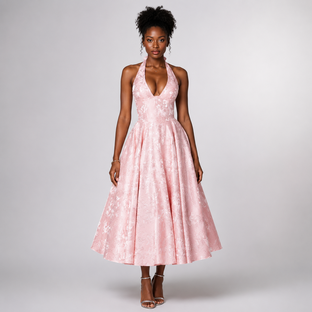 ELODIE Corset Backless Midi Dress