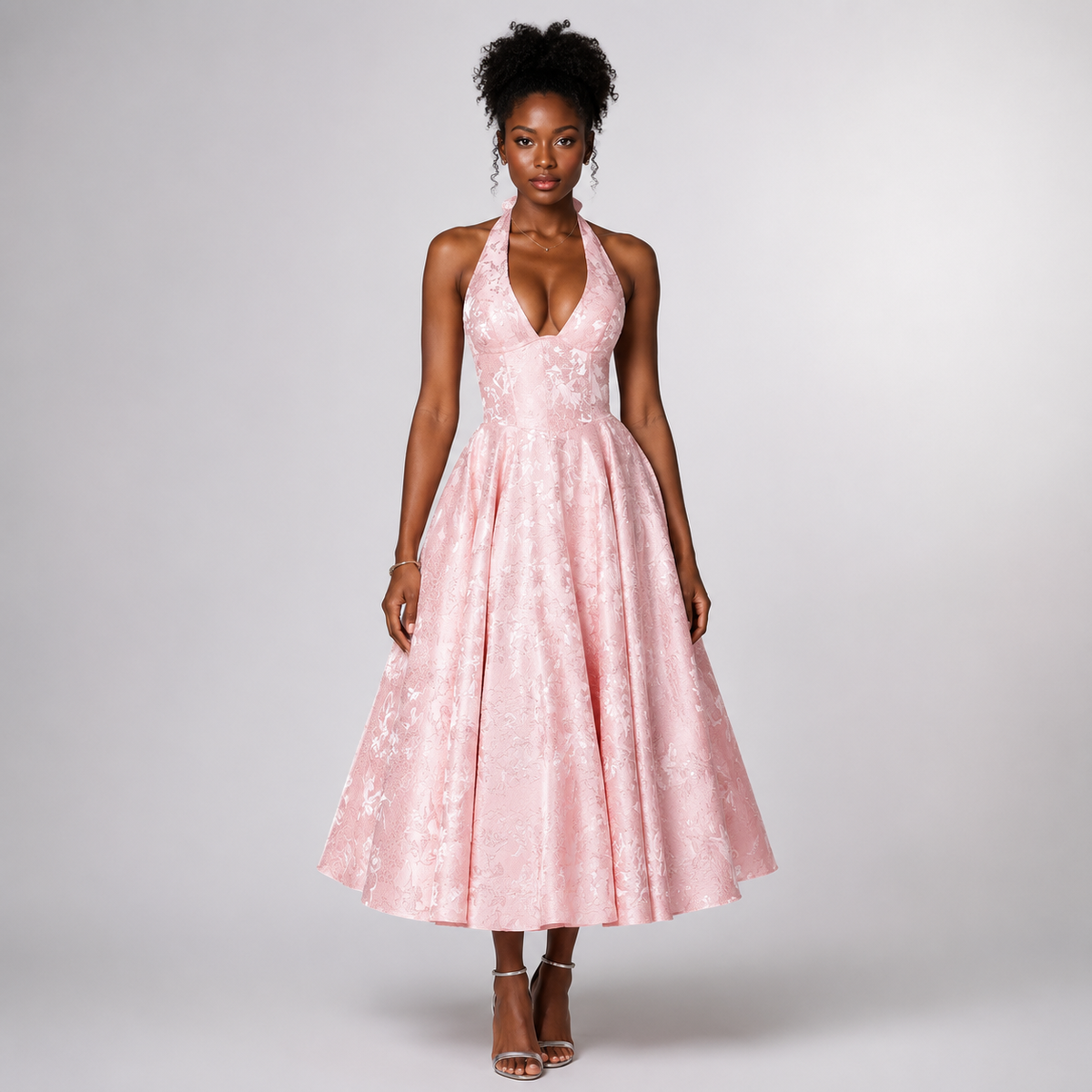 ELODIE Corset Backless Midi Dress