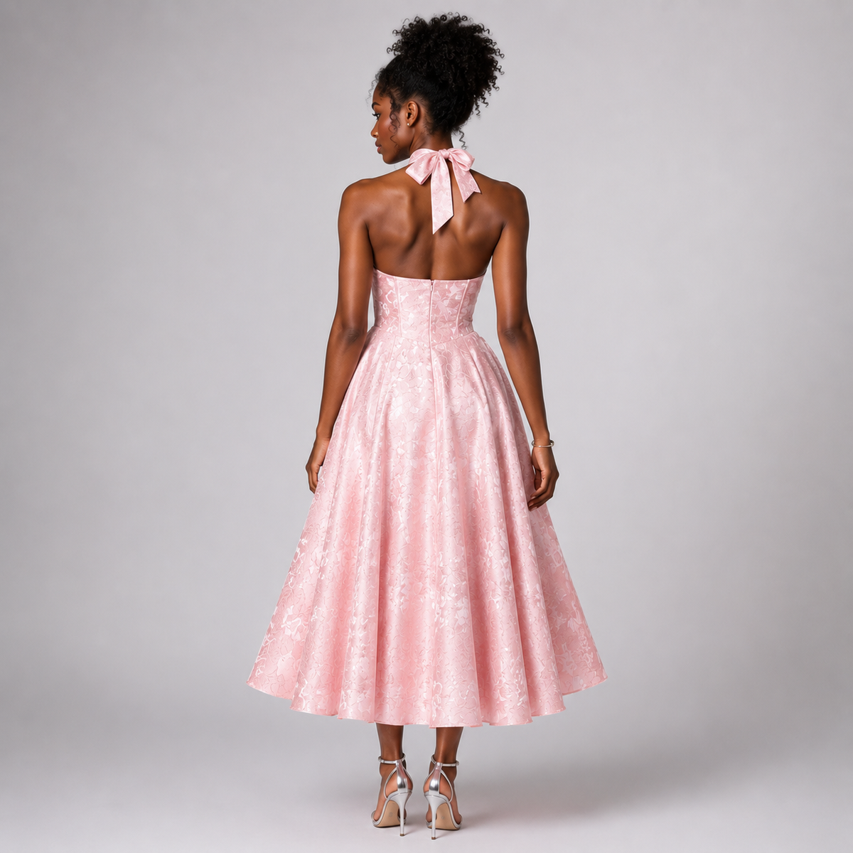 ELODIE Corset Backless Midi Dress