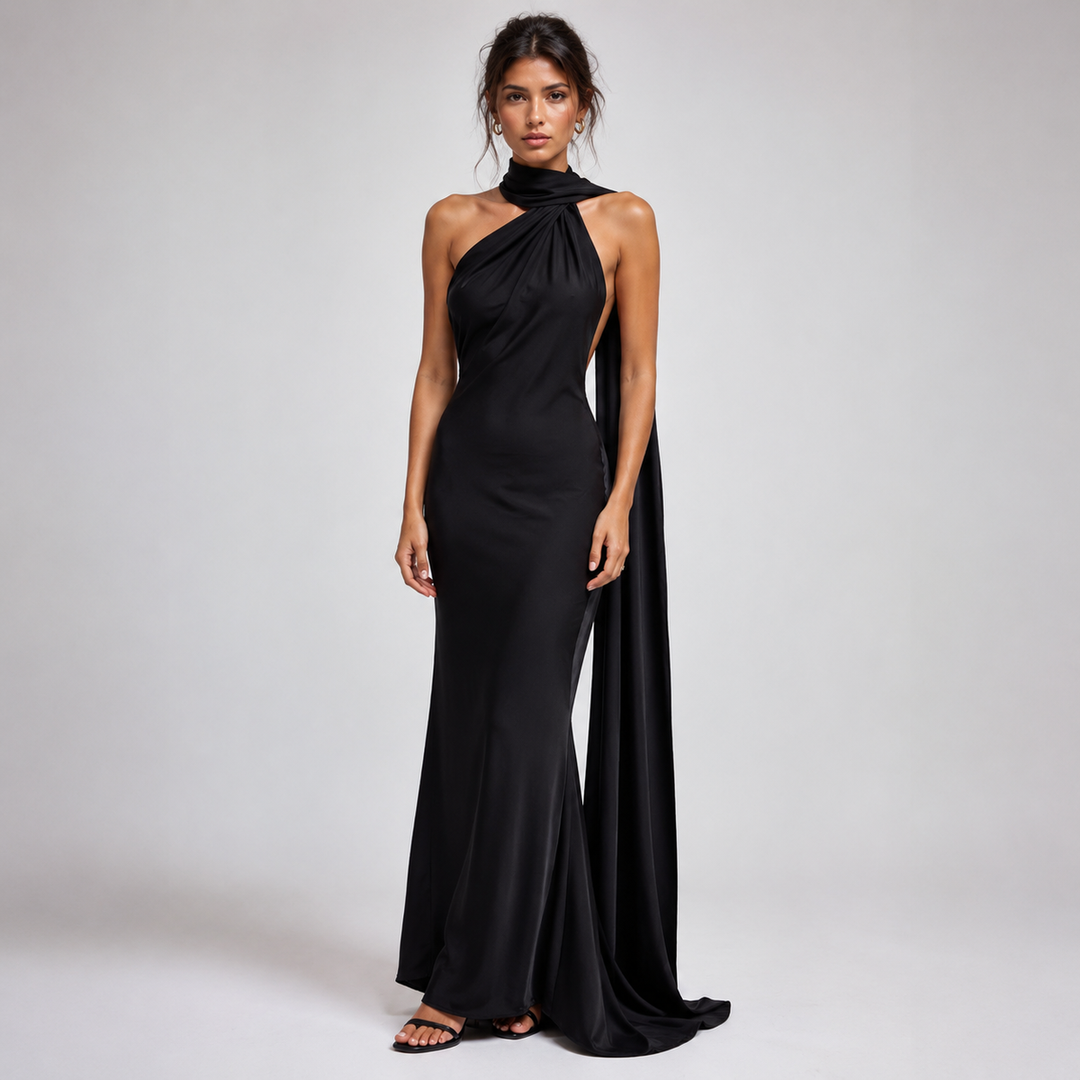 ESMÉE Backless Satin Maxi Dress