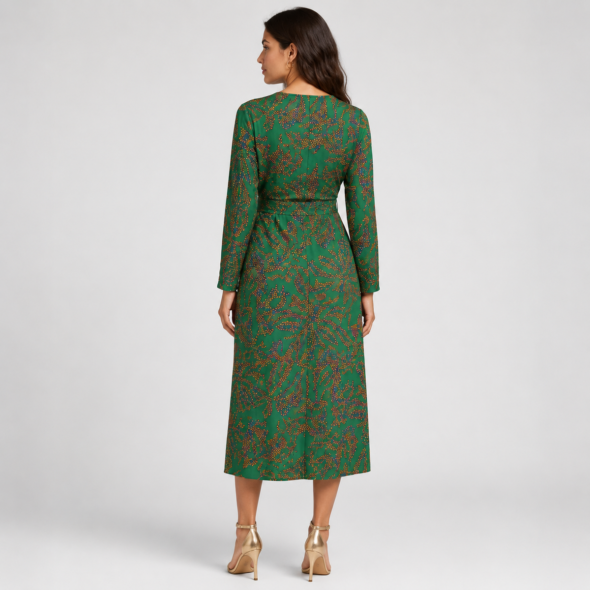ESMERALDA Square-Neck A-Line Mini Dress