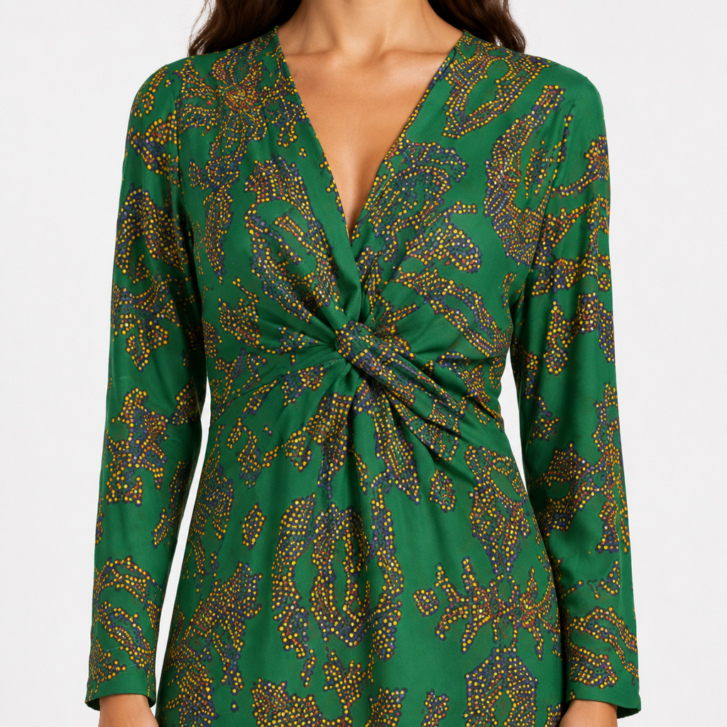 ESMERALDA Square-Neck A-Line Mini Dress