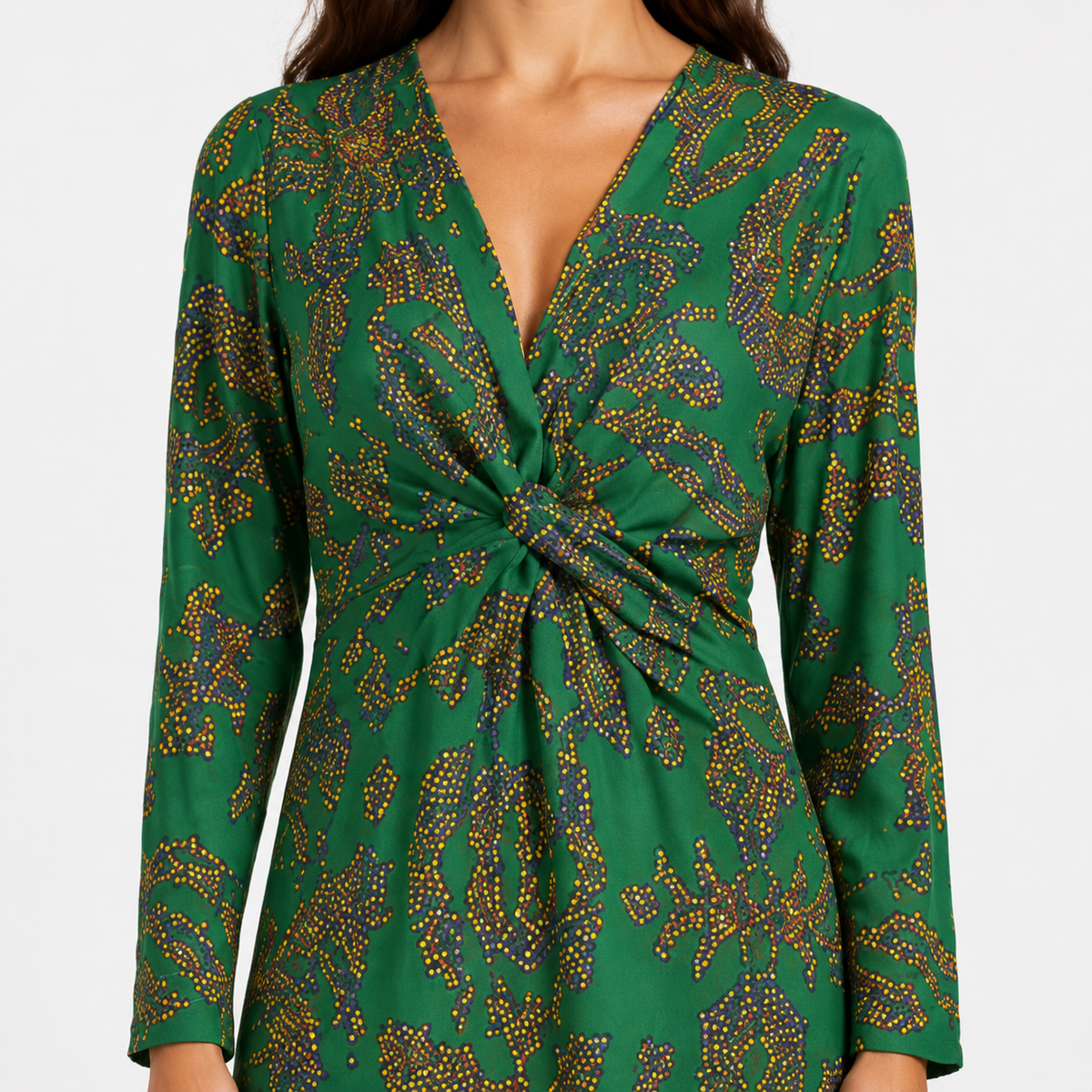 ESMERALDA Square-Neck A-Line Mini Dress