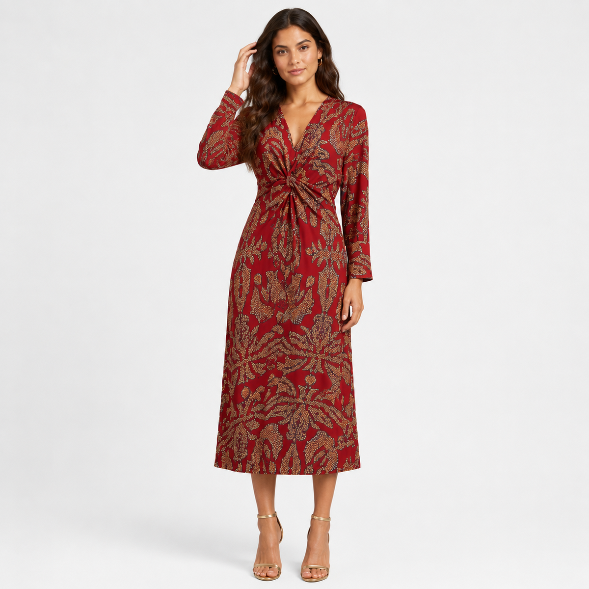 ESMERALDA Square-Neck A-Line Mini Dress