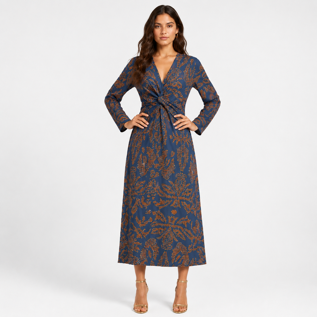 ESMERALDA Square-Neck A-Line Mini Dress
