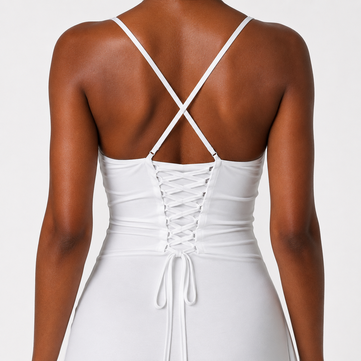 EVADNE Backless Satin Maxi Dress