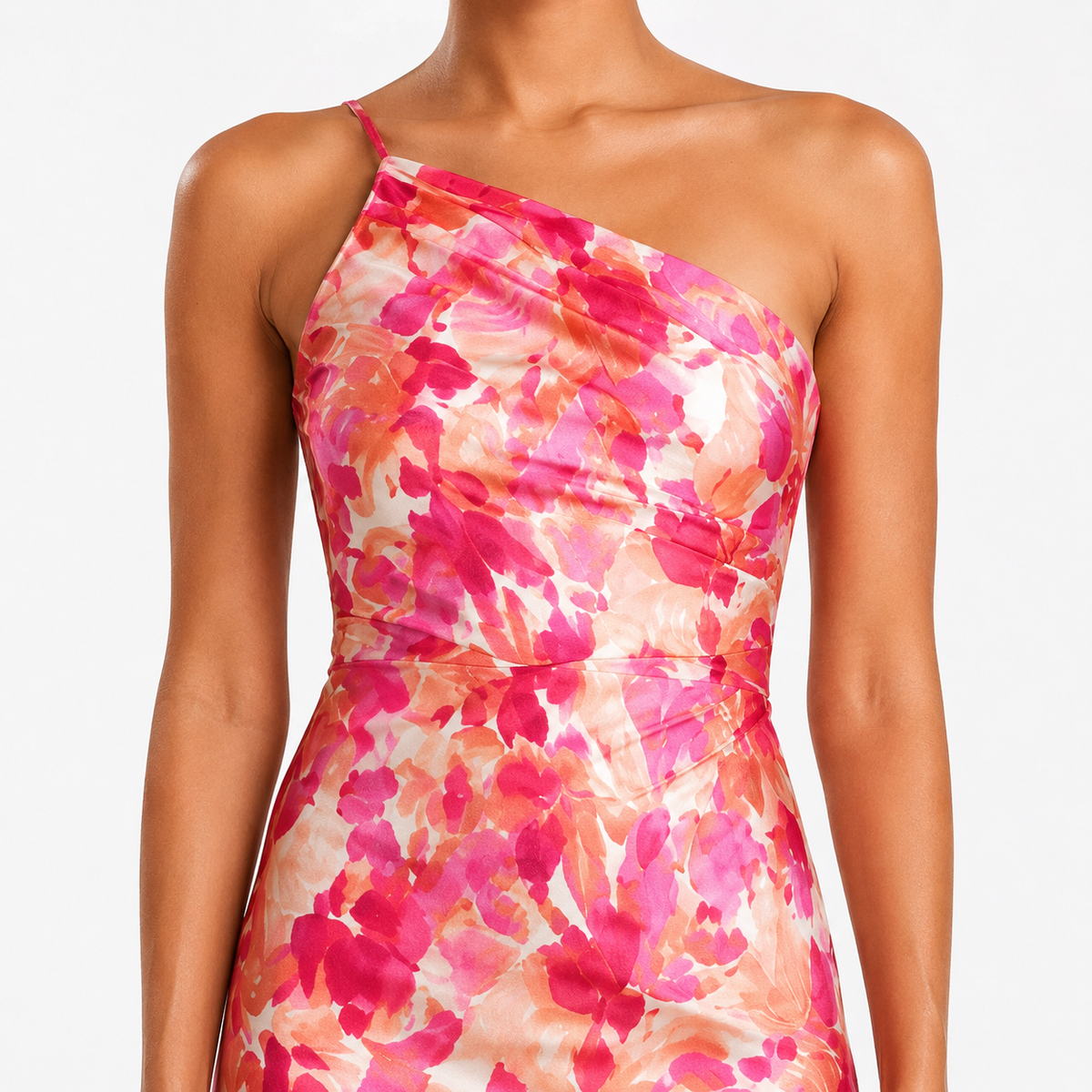 FIORELLA Asymmetric Silky-Soft Midi Dress