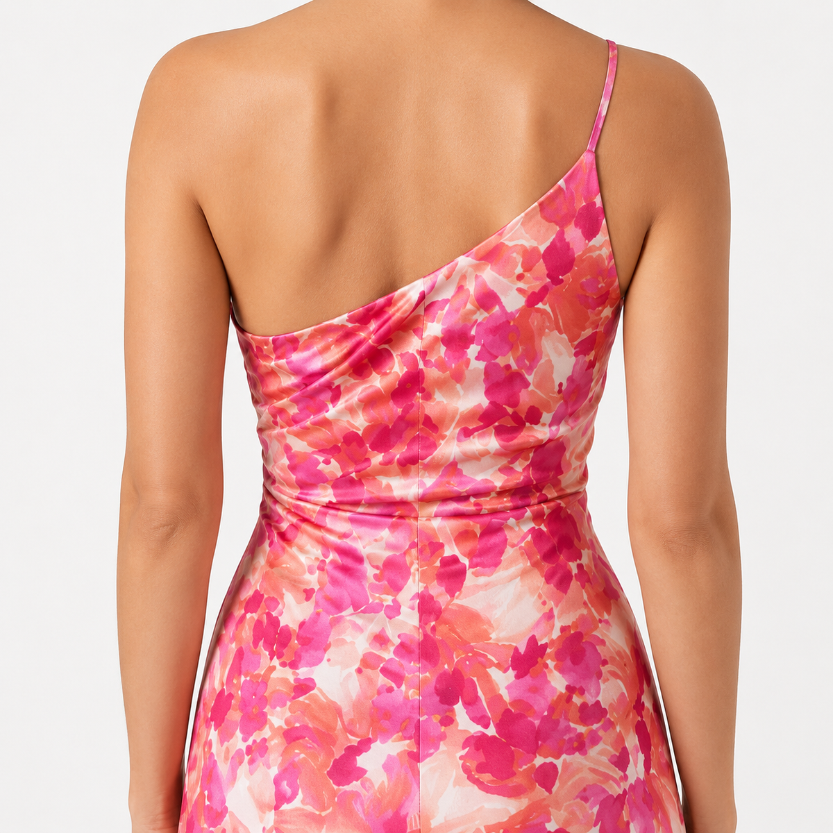 FIORELLA Asymmetric Silky-Soft Midi Dress