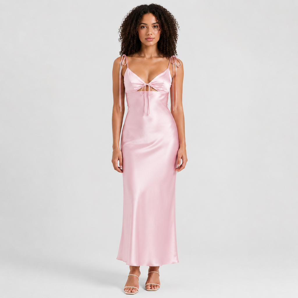 FIORELLA Backless Cut Out Midi Dress