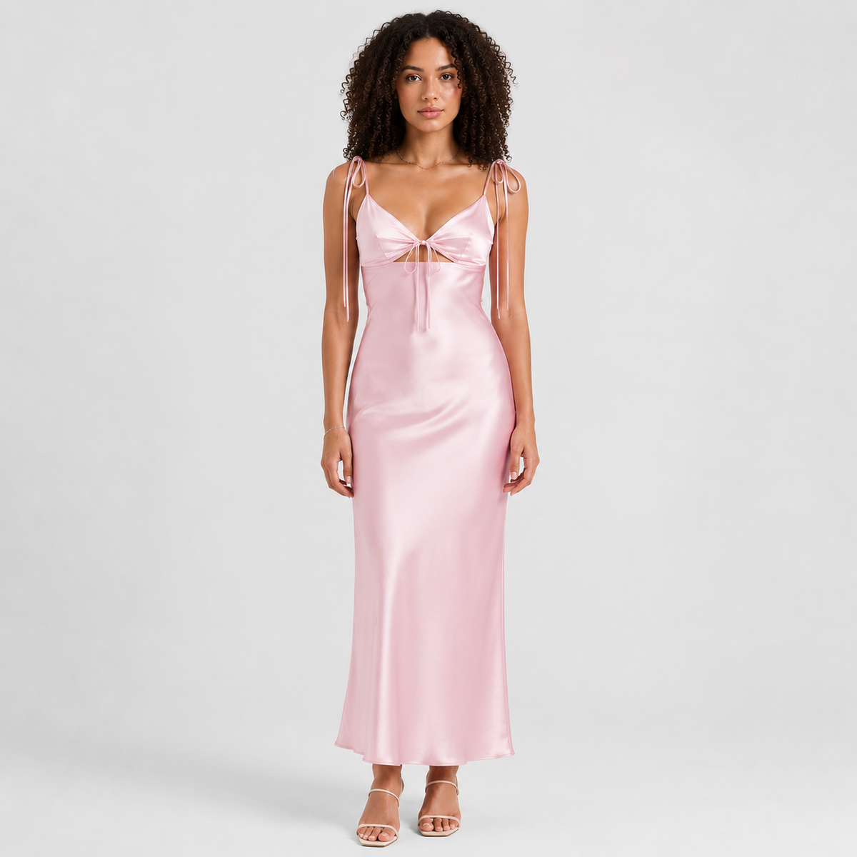 FIORELLA Backless Cut Out Midi Dress