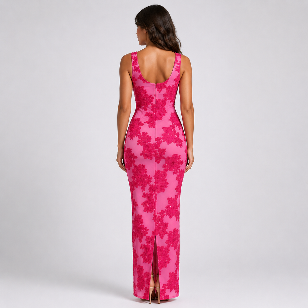 FIORELLA Embroidered Floral Maxi Dress