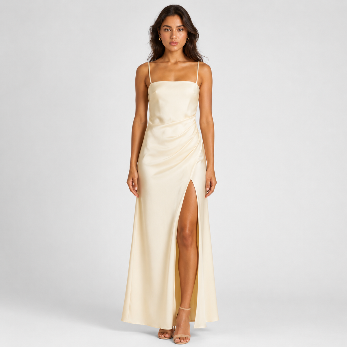 FIORELLA Square-Neck A-Line Maxi Dress