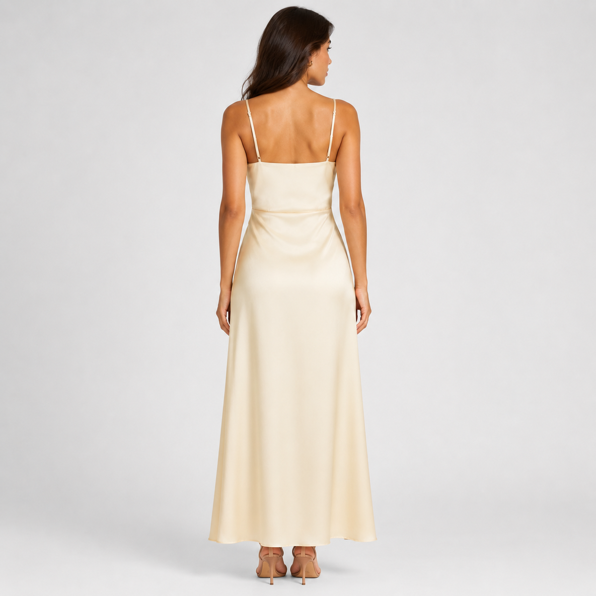 FIORELLA Square-Neck A-Line Maxi Dress