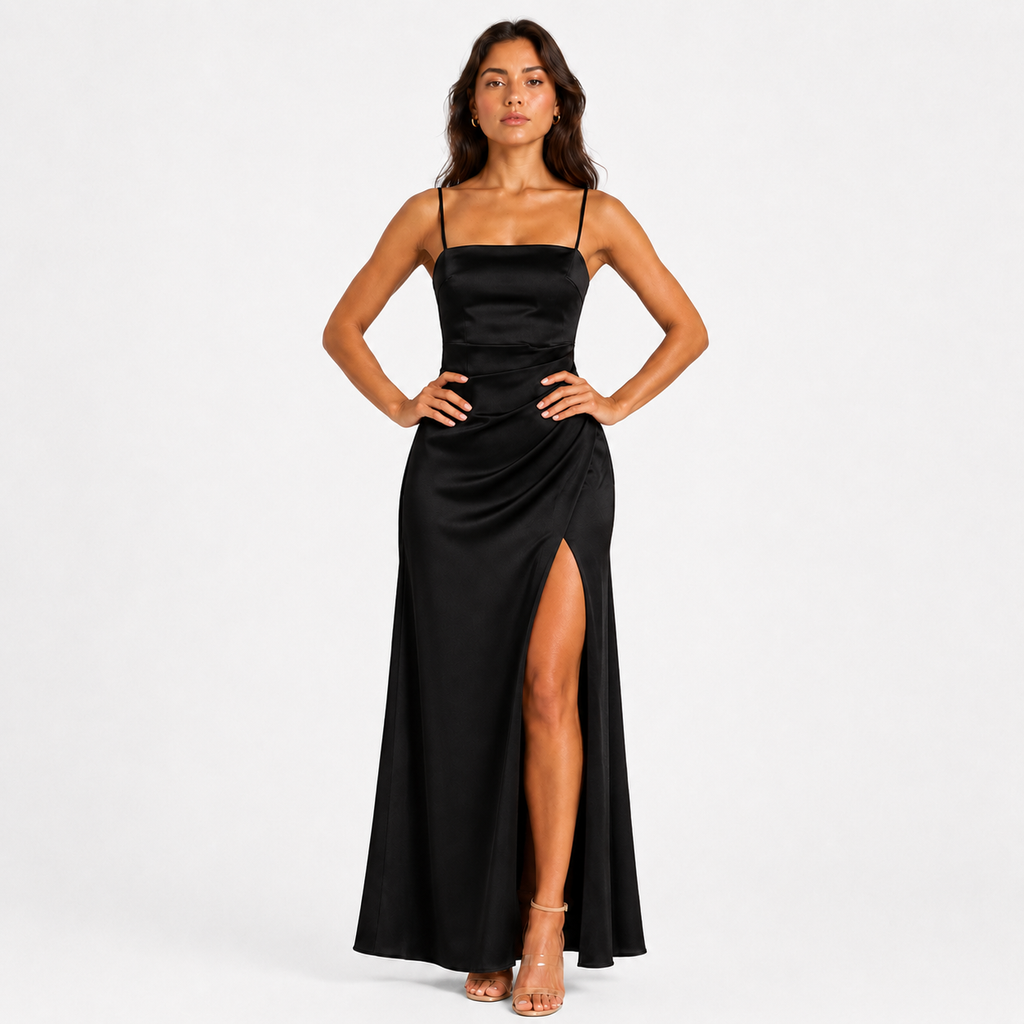 FIORELLA Square-Neck A-Line Maxi Dress