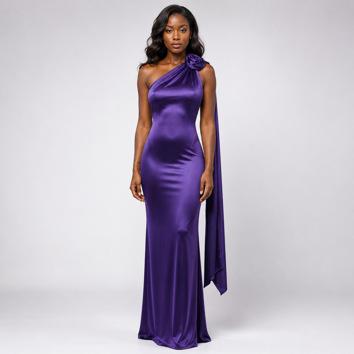 Women's Purple Maxi Dress Halter Backless Floral Detail – Nivalho Studio