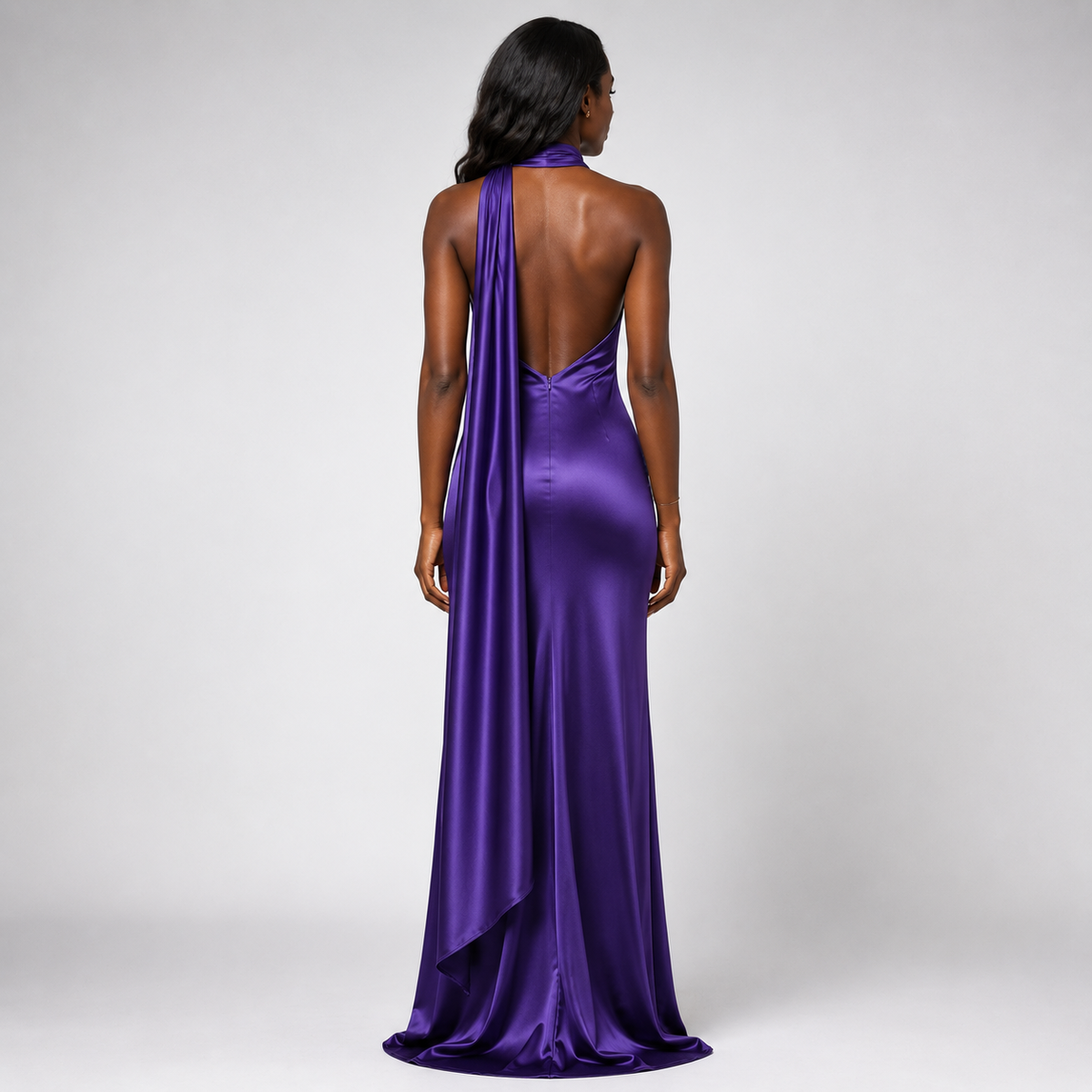 FLORA Backless Floral Maxi Dress