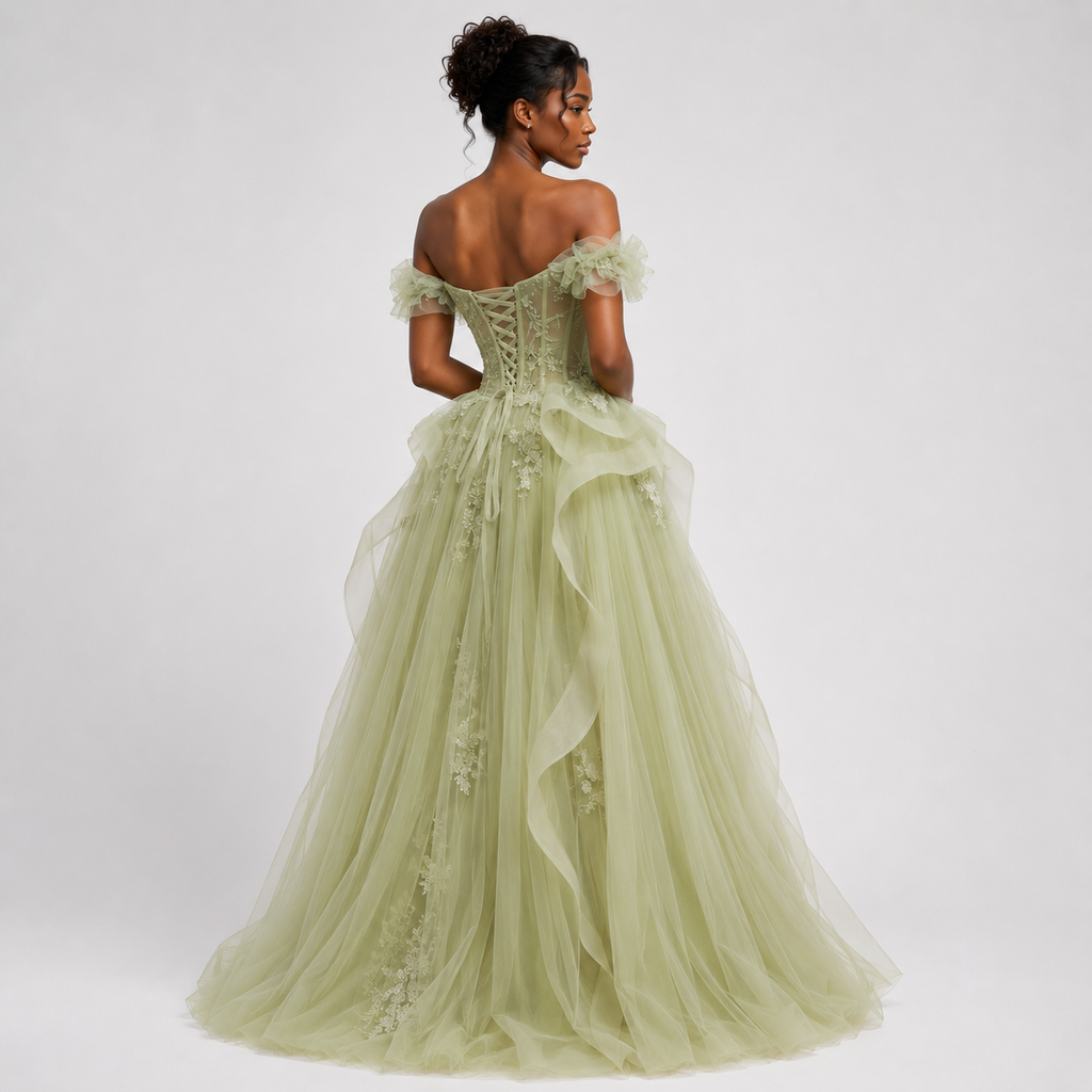 FLORENCE Pleated Sweetheart Maxi Dress