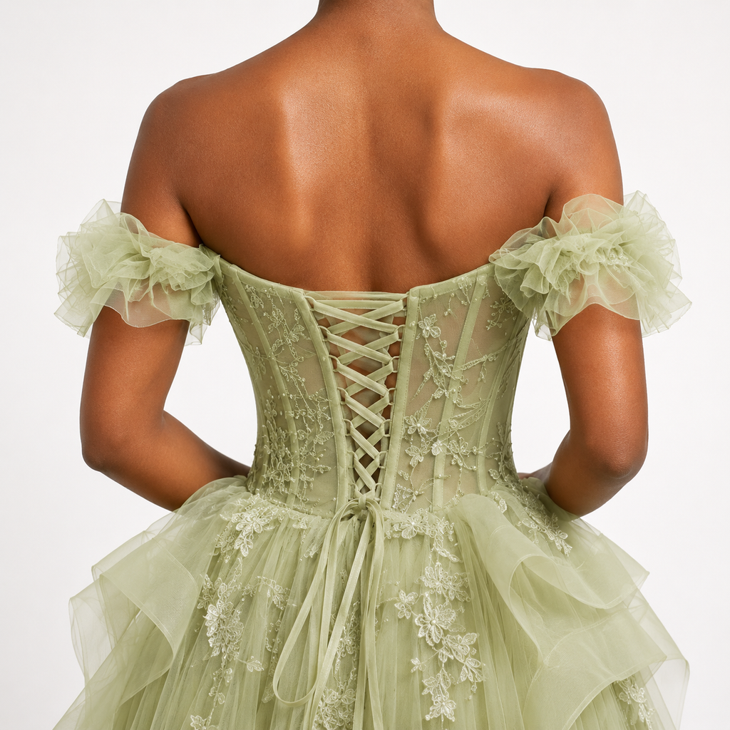 FLORENCE Pleated Sweetheart Maxi Dress