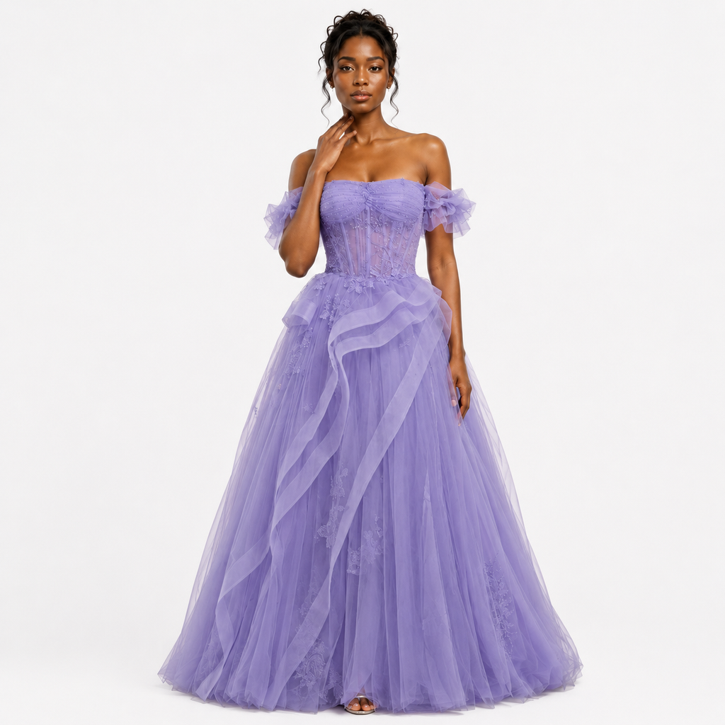 FLORENCE Pleated Sweetheart Maxi Dress