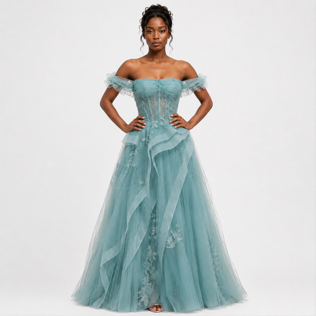 FLORENCE Pleated Sweetheart Maxi Dress