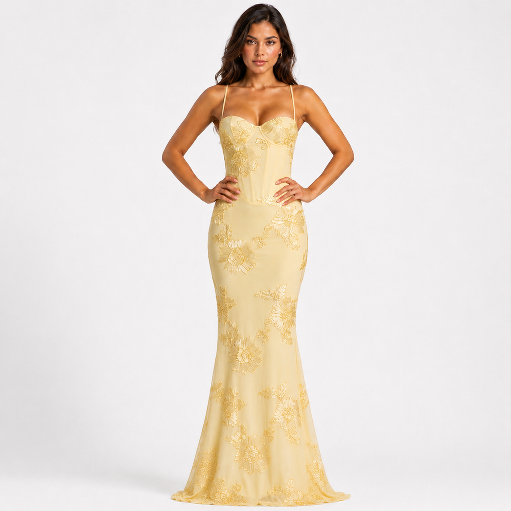 FLORENCIA Strapless Backless Maxi Dress